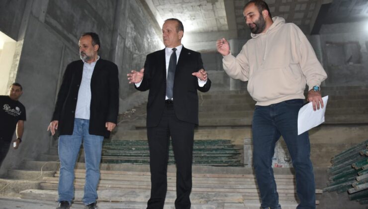 Ataoğlu, yapımı devam eden Devlet Tiyatroları binasını inceledi