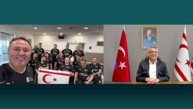 Cumhurbaşkanı Erhürman, Vakıflar Tekerlekli Sandalye Basketbol Takımı’nı kutladı