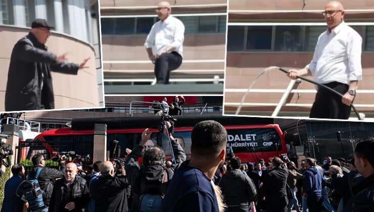 CHP’de özel destekçilerden ilginç görüntüler, Tanal hortumla bekliyor
