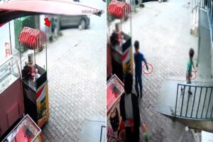 Çocuklar önce kediyi bıçakladı sonra esnafı tehdit etti