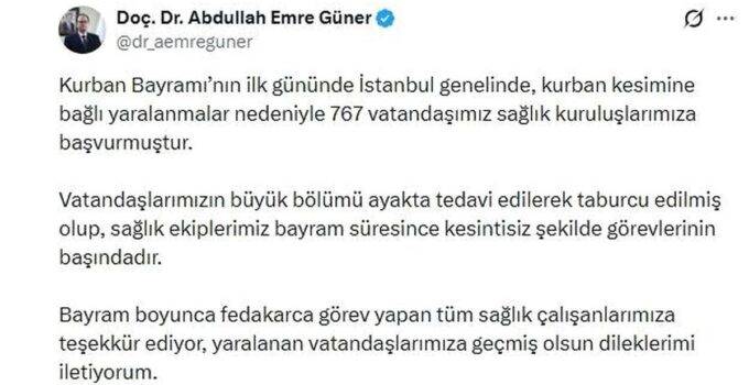 İstanbul’da Bayramın İlk Gününde 767 Kişi Kurban Keserken Yaralandı