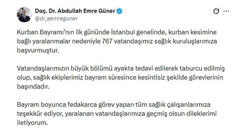 İstanbul’da Bayramın İlk Gününde 767 Kişi Kurban Keserken Yaralandı