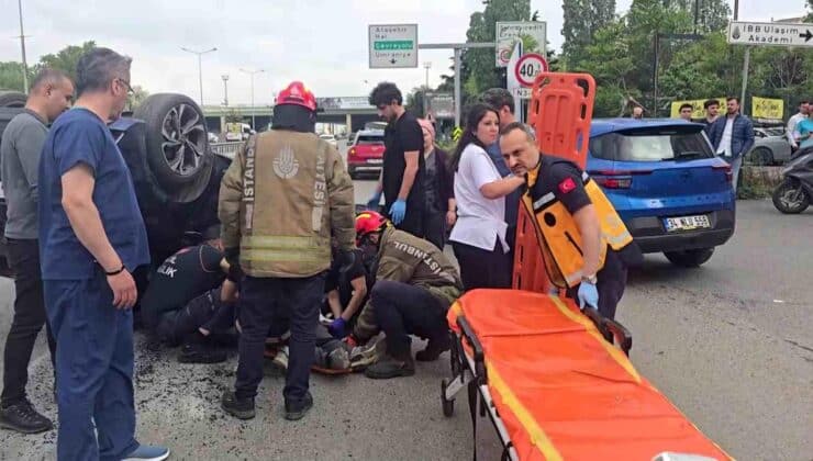 Kadıköy’de Rahatsızlanan Sürücü Otomobili Takla Attırdı