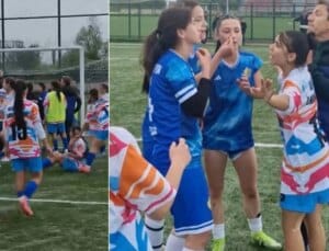 Kadınlar 3. Liginde futbolcular arasında arbede yaşandı