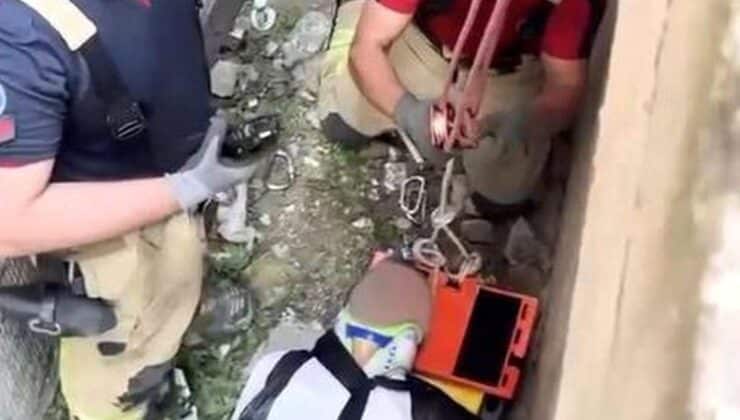 Zeytinburnu’nda Boşluğa Düşen Kişi Kurtarıldı