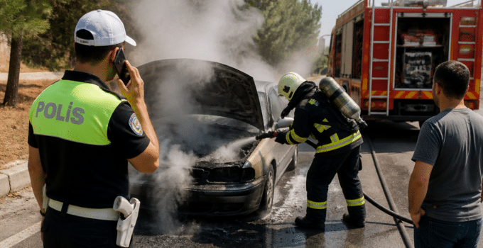 Polis, araç yangınlarına karşı sürücüleri uyardı