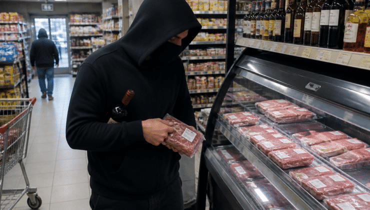 Marketten Dana Eti ve İçki Çalan 2 Kişi Tutuklandı