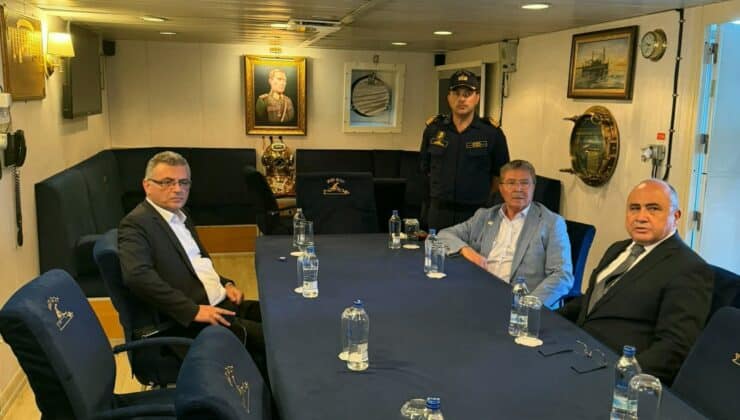 Erhürman, Üstel ve Başçeri TCG Işın’da çalışmaları izliyor